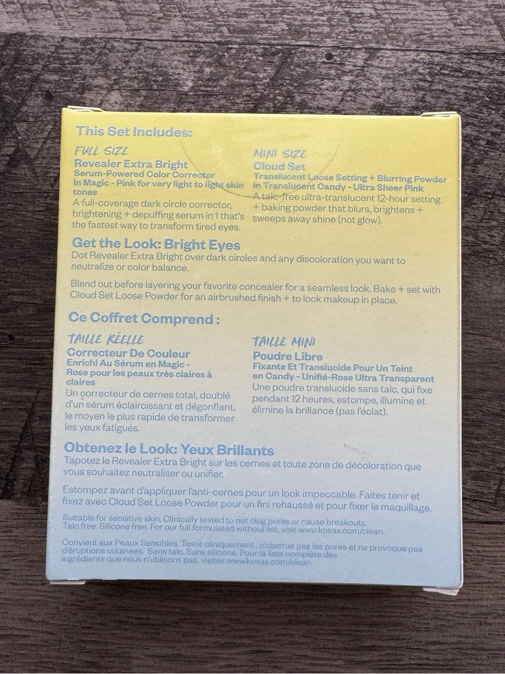 Kosas Brighten + Blur Set – Revealer Extra Bright + Cloud Set Powder (NIB)